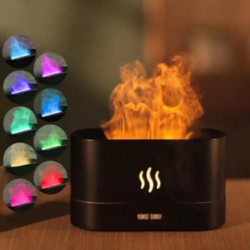 Image of Flame Air Diffuser Humidifier,Upgraded Scent Diffuser for Essential Oils,Ultrasonic Aromatherapy,Fire Mist Humidi with 2 Brightness,Auto-Off Function for Room Home Office (Multicolor)