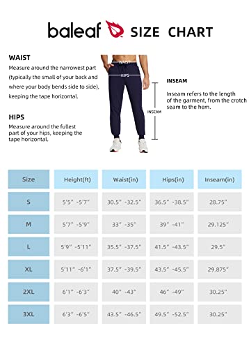 Baleaf Men's Running Joggers Pants Track Athletic Gym Quick Dry Tapered Leg Workout Golf Lightweight Soft With Zipper Pocket Navy Xxl #TOP6