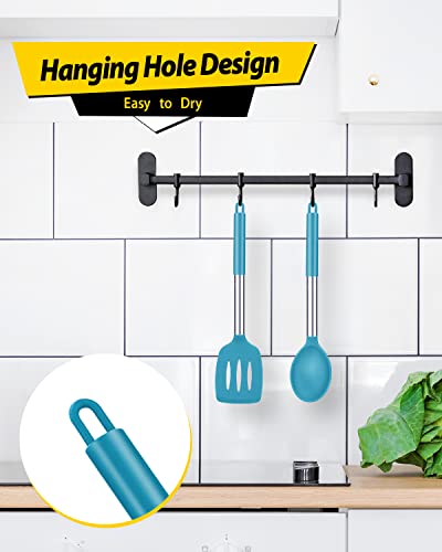 Pack Of 2 Large Silicone Slotted Spatula, Non Stick Solid Spoon, High Heat Resistant Bpa Free Cooking Utensils, Ideal Kitchen Cookware For Frying, Turning, Mixing, Serving, Draining, Stirring #TOP3