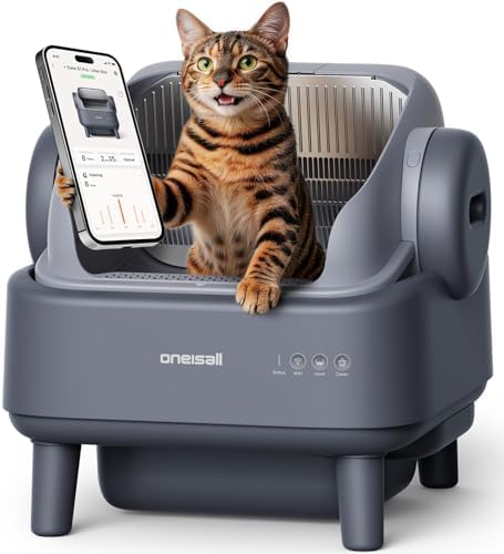 oneisall Self Cleaning Litter Box with APP Control: Open-Top Smar...