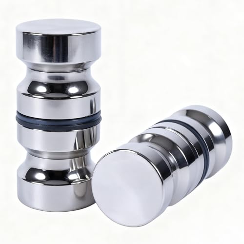 Lyrkonety Shower Door Handle, Double Side Round Chrome Glass Door Knob - Bathroom Door Handles for Shower Screen, Pull Handle Knob (1Pc)