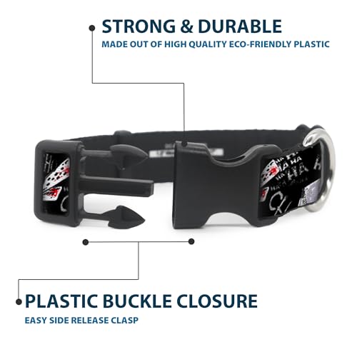 Collar Joker Buckle Down ajustable de clip plástico negro y gris 5