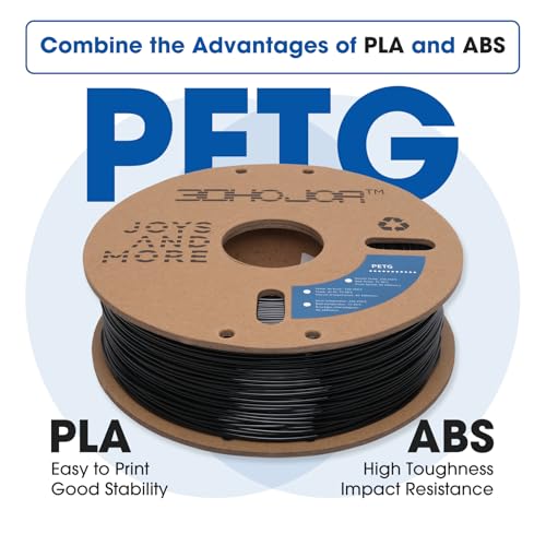 Image of 3DHoJor PETG Filament 1.75mm 3D Printing Filament 1kg*4 Bundle 3D Filament 1.75mm Dimensional Accuracy + /- 0.03mm Non Tangling Non Clogging,Print with Most 3D Printers-4Pack Black