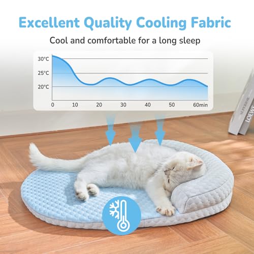 Katzenkuhlbett Waschbar60 * 46cm lit U-fōrmigem Kopfkissen Katzen Bettchen fur Katze HundeKihlmatte Fur Katzen Hnd Kuhlende latte Haustiermatte