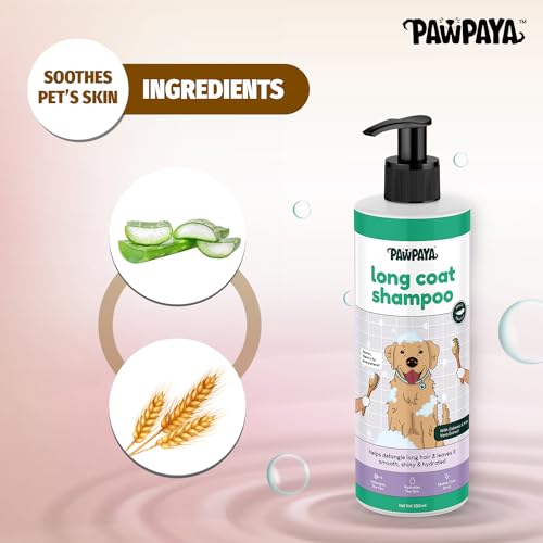 Image of Pawpaya Shampoo Pawpaya Shampoo for Dogs | Gentle Deep Cleansing Formula for Healthy Skin & Soft, Shiny Coat | Suitable for All Dog Breeds & Coat TypesDogs