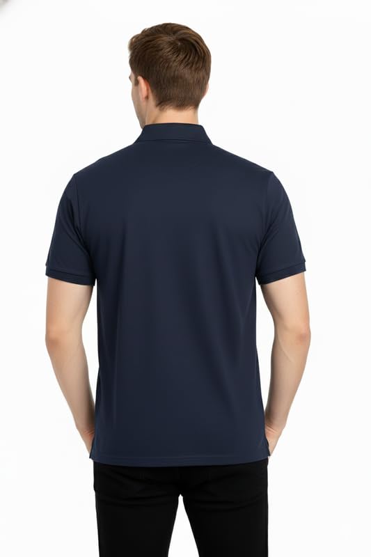 Image of SMAN Polo Neck T-Shirt Pack of 3 for Men & Boys | Half Sleeve Collar Tee with Pocket | Premium Spun Matty Fabric | Casual & Office Wear | Sizes M to 2XL | FX PO3 MCR BLK NVY