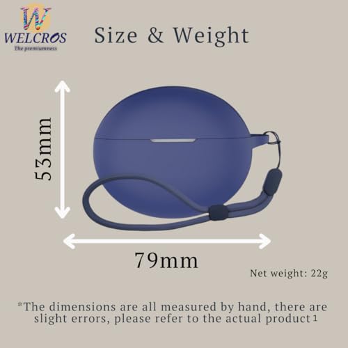 Image of WELCROS Soft Silicone Protective Case Cover for OnePlus Buds 4 (Lanyard Blue)