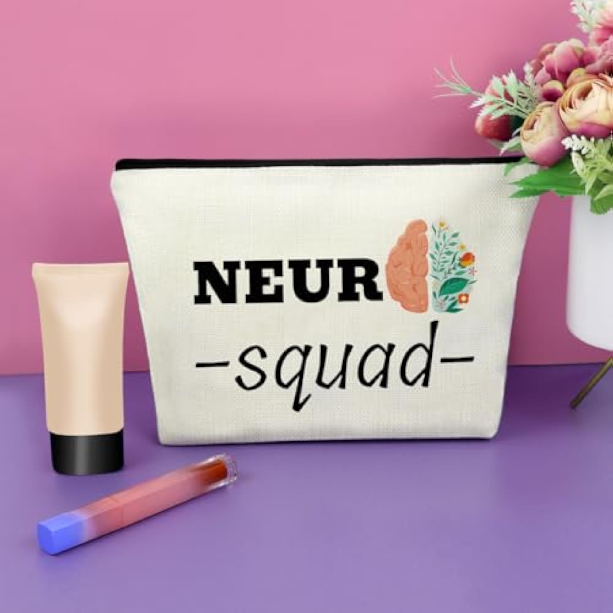 Neuroscience Gifts Makeup Bag for Nurses, Neuro Squad Design