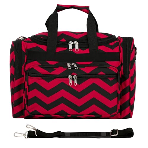 Image of World Traveler 81T16-165B /F Duffle Bag, One Size, Fuchsia Black Chevron