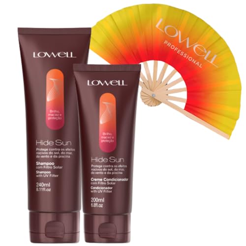 Kit Lowell Hide Sun Shampoo 240ml + Condicionador 200ml + Leque