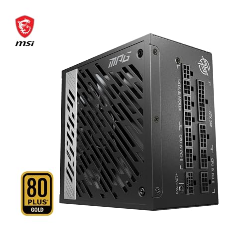 Image of MSI MPG A850G PCIE5, Fully Modular Compact Gaming 850W Power Supply, 80+ Gold, Native 12V-2x6 Cable, 100% Japanese Capacitor, ATX 3.1 & PCIe 5.1 Ready, Low-Noise, 10 Year Warranty (Pack of 4)