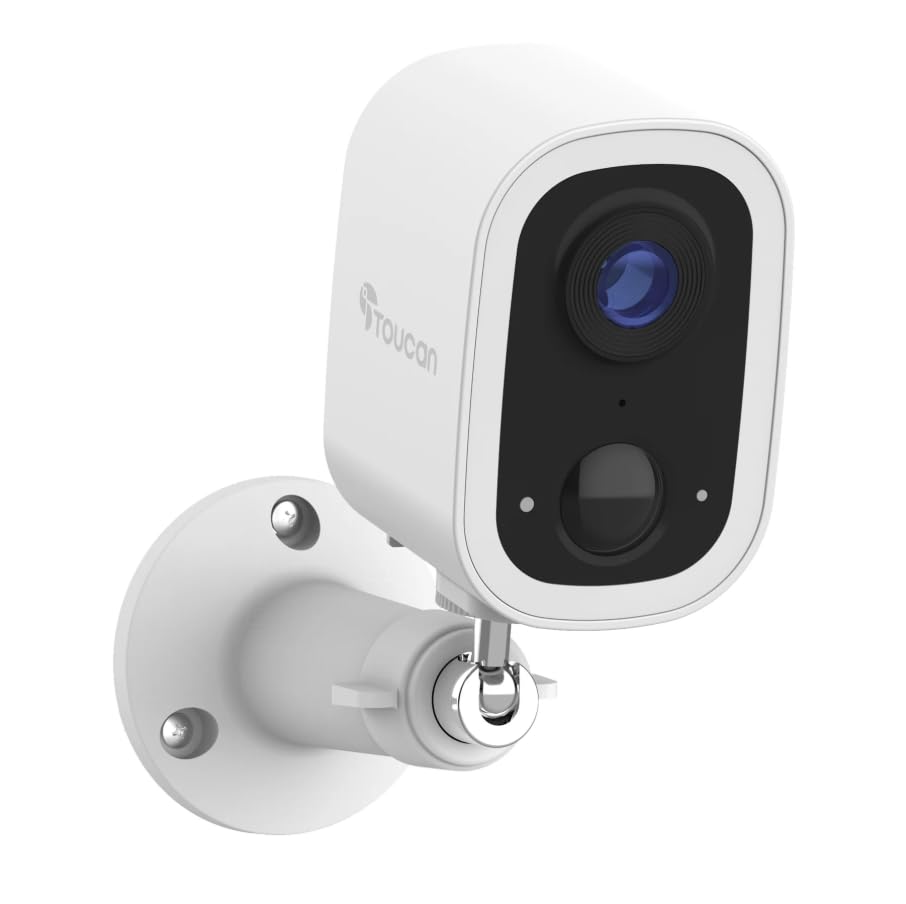 TOUCAN Wireless Security Camera S4, 2K Quad HD Indoor Outdoor Security Camera, Battery Powered, No Subscription Required, Motion Detection, Color Night Vision, 2 Way Audio, Weather Resistant