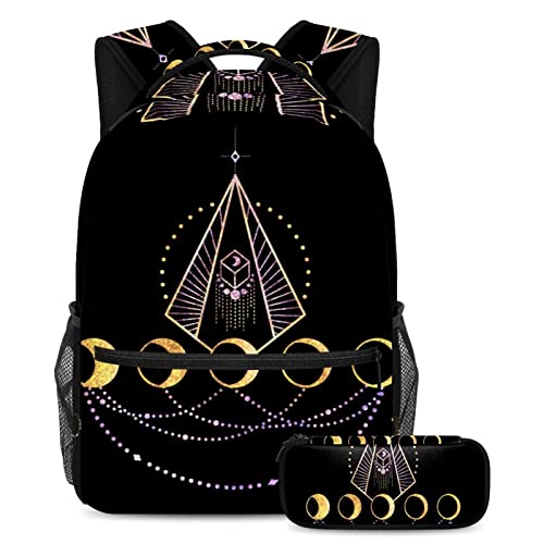 Sac à dos abstrait cartable enfant fille garçon grand sac à livres étudiant avec trousse