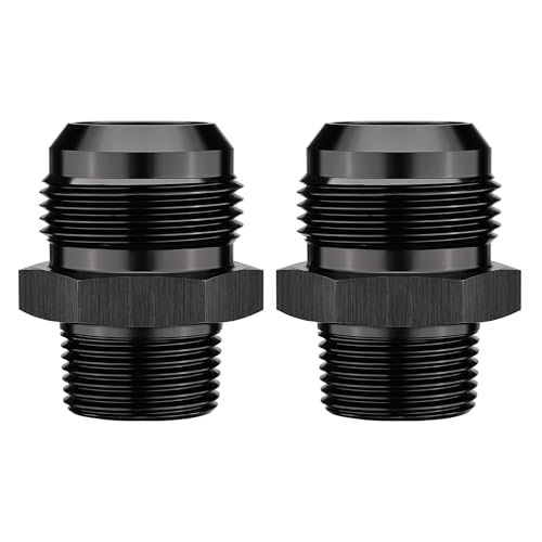 EVIL ENERGY 16AN Male Flare to 3/4" NPT Pipe Fitting Adapter Straight Aluminum Black 2PCS