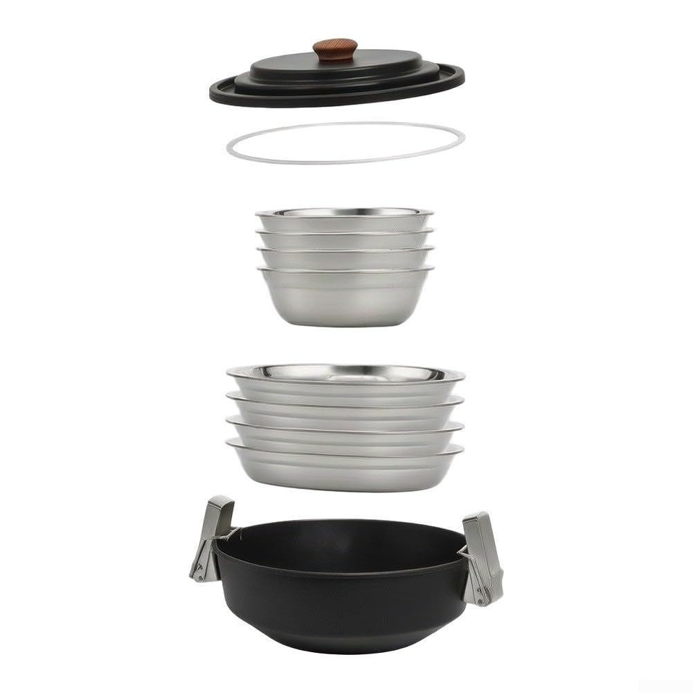 Set Cucina per portatile Antiaderente per 3-5 Persone Set Cucina