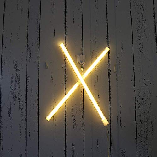 Image of LED Warm White Letters Neon Night Lights Battery or USB Operated LED Alphabet Marquee Light Neon Letters Sign Decorative Words Light for Birthday Wedding Party Christmas Bar Wall Hanging Decor(X)