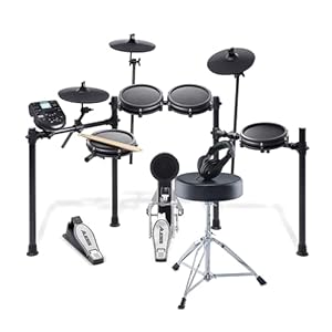 Alesis 電子ドラム メッシュヘッド 8ピース 3シンバル 音源385 デモ60曲 ドラムスティック 椅子 ヘッドホン 日本語説明書Nitro Mesh Kit Bundle