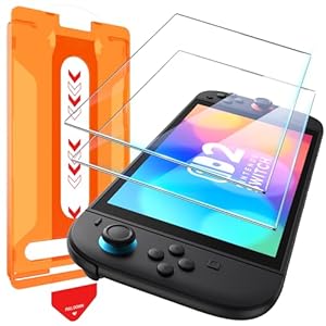 UniqueMe for Nintendo Switch 2 Screen Protector 2025-7.9 inch NS2 screen [Easy Installation Kit] Military Grade Shatterproof 9H Tempered Glass for Switch2 Screen Case Friendly – 2 Pack