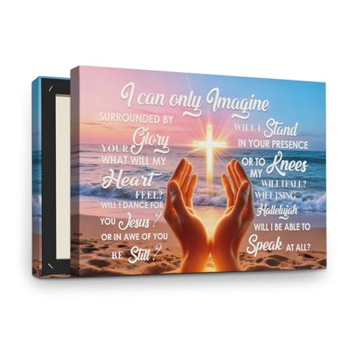 Ahvwhv I Can Only Imagine Inspirational Wall Art Canvas, Praying