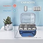 ExtraCharm Insulated Lunch Bag for Women/Men - Reusable Lunch Box for Office Picnic Hiking Beach - Leakproof Cooler Tote Bag Organizer with Adjustable Shoulder Strap for Adults - Black - Image 5