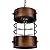 Retro Wood Pendant Light Fixtures, Rustic Pendant Light,Metal Round Cage Industrial Chandelier for Kitchen Island Foyer Dining Room Hallway Bar Restaurant,D 5.9" x H 8.7" (Brown)