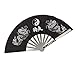 Inzopo Chinese Kung Fu Martial Arts Tai Chi Dragon Stainless Steel Frame Fan Hand Fun Black