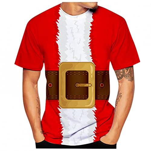 Zhiyao Camiseta de Navidad para hombre, regalo de Navidad, jersey de Papá Noel, disfraz de cosplay, ropa de calle, regalo ideal, 21 rojo, XXXL