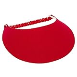 MG Women's Cotton Solid String Sun Visor Hat Red