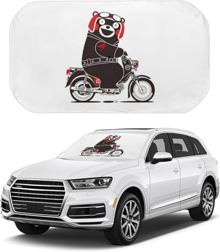 くまモン 車用 サンシェード 折り畳み式 遮光 強力断熱 車内用品 紫外線反射 取付け簡単 四季兼用 133x73cm
