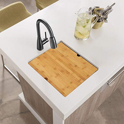 Lqs Black Undermount Bar Sink, Rv Sink, Handmade Stainless Steel Bar Sink 15" X 17", 16 Gauge Workstation Sink, Small Single Bowl Kitchen Sink With Cutting Board, Sink Protectors And Accessories #TOP4