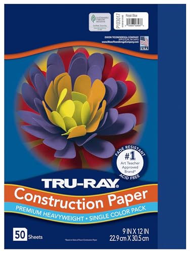 Tru-Ray Heavyweight Construction Paper, Royal Blue, 9