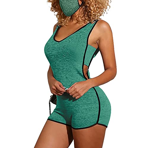 Buy GEMEIQ Womens Sexy Bodycon Jumpsuit One Piece Tank Top Summer Biker