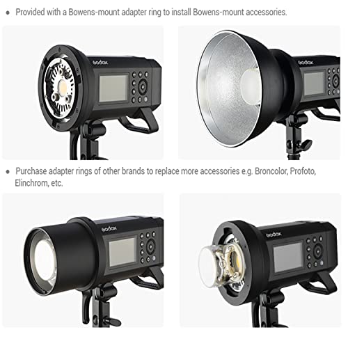 Ficha técnica Godox AD400 Pro Godox AD400Pro Flash Exterieur Tout-en-Un Temps de Recyclage 001~1s 12 Flashs Continus en 116 de Puissance de Sortie Lampe de Modelisation LED 30 W 380 Pops Pleine Puissance - Fernando Cortés