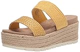Gewebtes Stretchmaterial Esprit Damen E1ari30 Keilsandale, zitronengelb, 39.5 EU