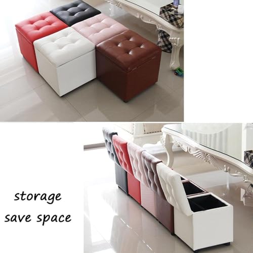 Pouf polyvalent avec couvercle amovible et coffre de rangement carré - 7