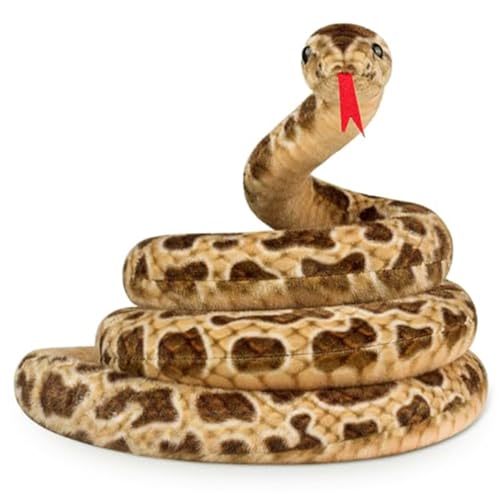 Serpent en peluche rempli de coton marron flexible et réaliste 78,7"