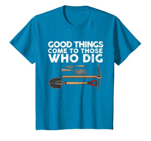 Funny Archaeology for Men Women Anthropology Archaeologist T-Shirt, Youth, Sapphire Blue, Large
