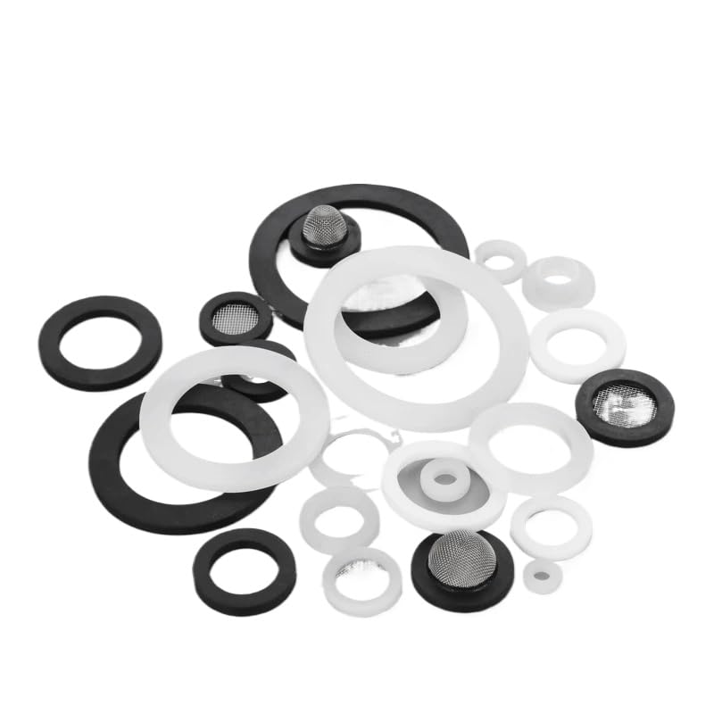 Rubber Flat Round Ring Washer Seal Silicone Gaskets PTFE High Temp White Black (10,1