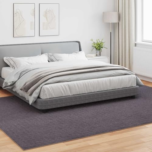 Tapis en polyester anthracite 340x240cm lavable SIROLO