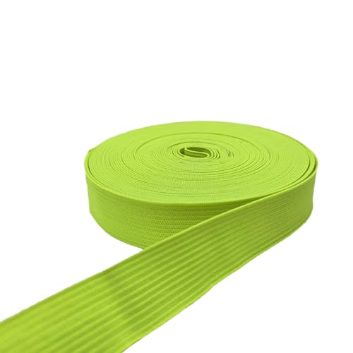 FAYADA Elastic Band 3/4''x10Y, Folding Braided Elastic Band String for Sewing Masks, Headbands, Hair Bands, Shorts Waist, Wigs, Bracelets, Comforter Cuffs, Crafts DIY Projects (Fluorescent Green-46)