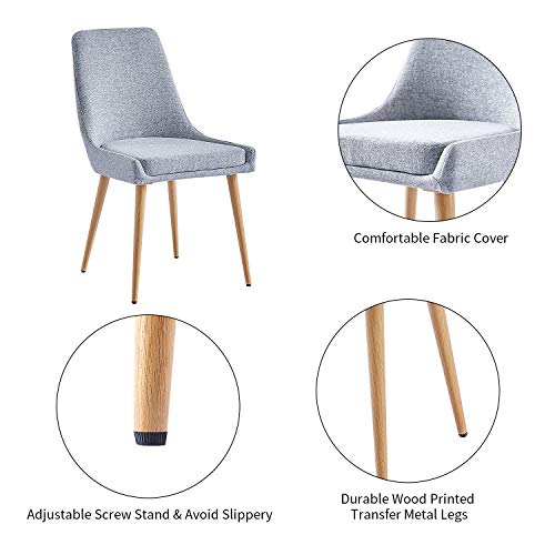 image for Stylifing Upholstered Dining Chairs Set of 6 Grey Fabric Modern Kitche