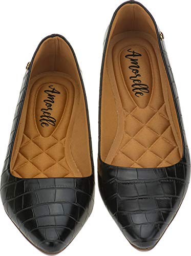 Sapatilha Lumiss Bico Fino (37, Croco preto)