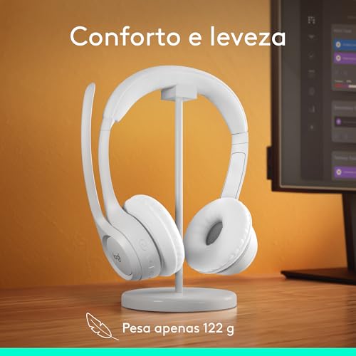Headset Sem Fio Logitech Zone 300 Com Microfone Flip-to-Mute com Cancelamento de Ruído, Conexão Blue