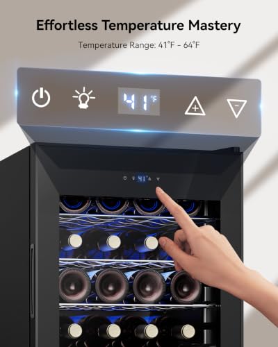 Image of Feelfunn 25 bottle Wine Cooler Refrigerator,Freestanding Wine Fridge,Black
