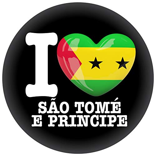 FanShirts4u Button/Badge/Pin - I Love SÃO TOMÉ UND PRINCIPE Fahne Flagge (I LOVE SÃO TOMÉ E PRINCIPE)