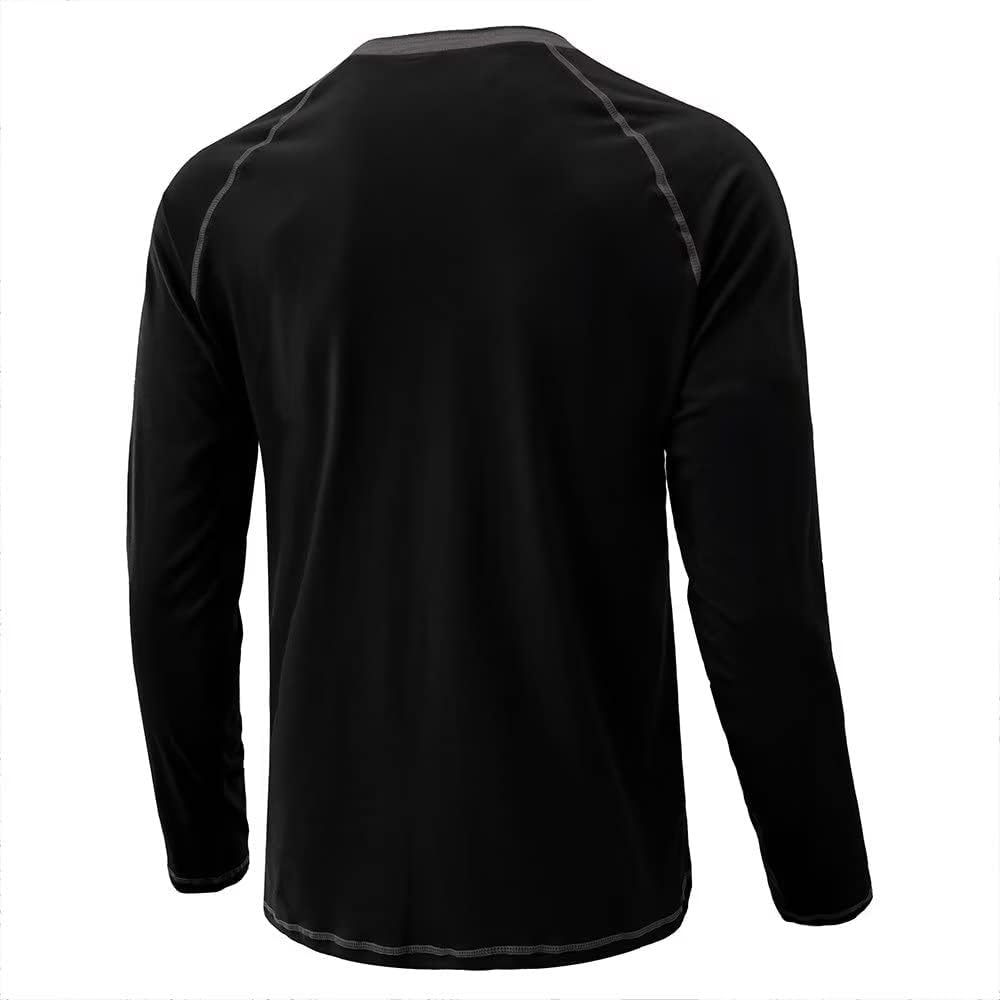 Men's Henley Shirts Raglan Long Sleeve Casual Slim Fit Lightweight Fashion T-Shirts - Image 4