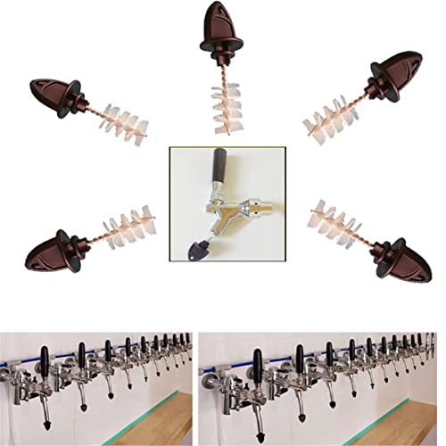 5 Stück Bierhahn Bürste und 5 Stück Gummiabdeckung, Kunststoff Zapfhahn Stopfen mit Hahn Reinigungsbürsten, Homebrew Zubehör für Bar Wasserhähne, Fässer Bierherstellung