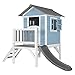 AXI Beach Lodge XL Casetta blu con scivolo grigio | Casa per bambini su palafitte con portico in legno FSC | Parco giochi per il giardino