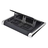 Gear Head Laptop Cooling Wedge with Built-In Stand (CFS8800BLK),Black/silver