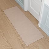 Ottomanson Door Mat Indoor Entryway Runner Rug – Non-Slip Durable Low-Pile Runner with Stain-Resistant Surface, 20' x 59', Beige